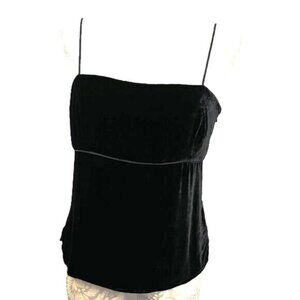 J. Crew Black Velvet Party Cami Top Size 10 NWT
